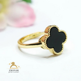 Adjustable Luxury Unique Design Gold Plated Real Stone Ring For Girls/Women