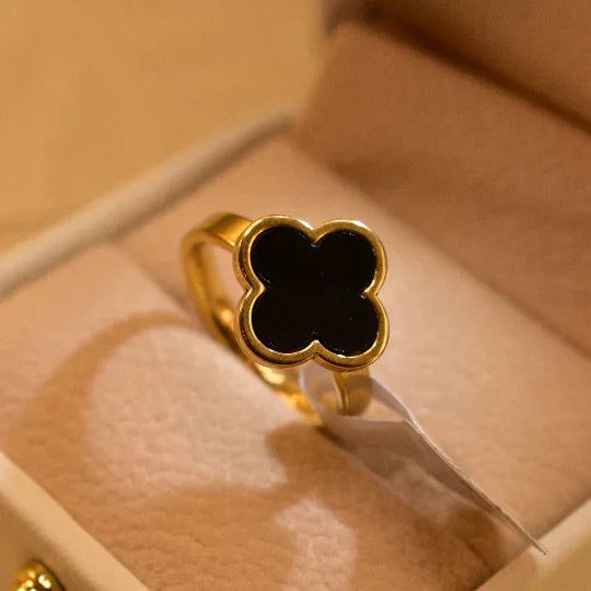Adjustable Luxury Unique Design Gold Plated Real Stone Ring For Girls/Women