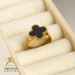 Adjustable Luxury Unique Design Gold Plated Real Stone Ring For Girls/Women